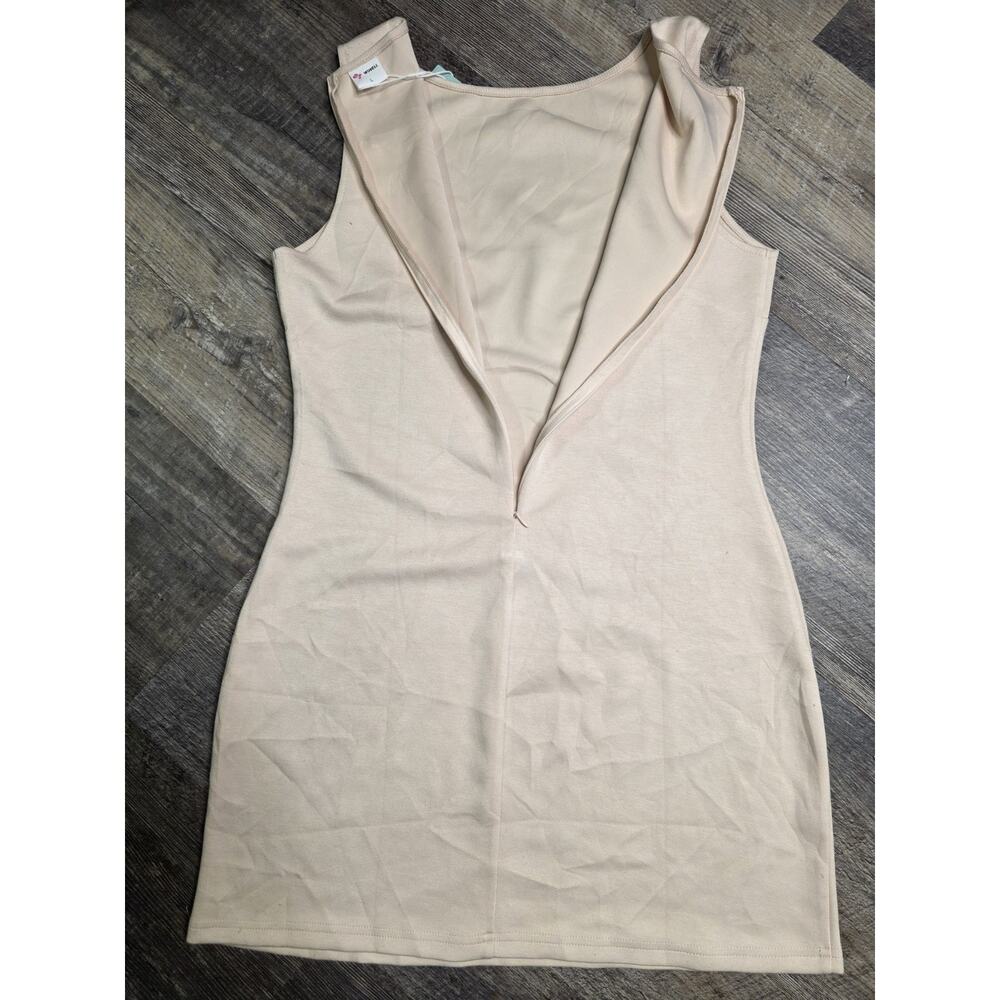 WIHOLL Womens Size L Large Cream Sleeveless Sheath Mini Dress Stretch NWT - Picture 8 of 10